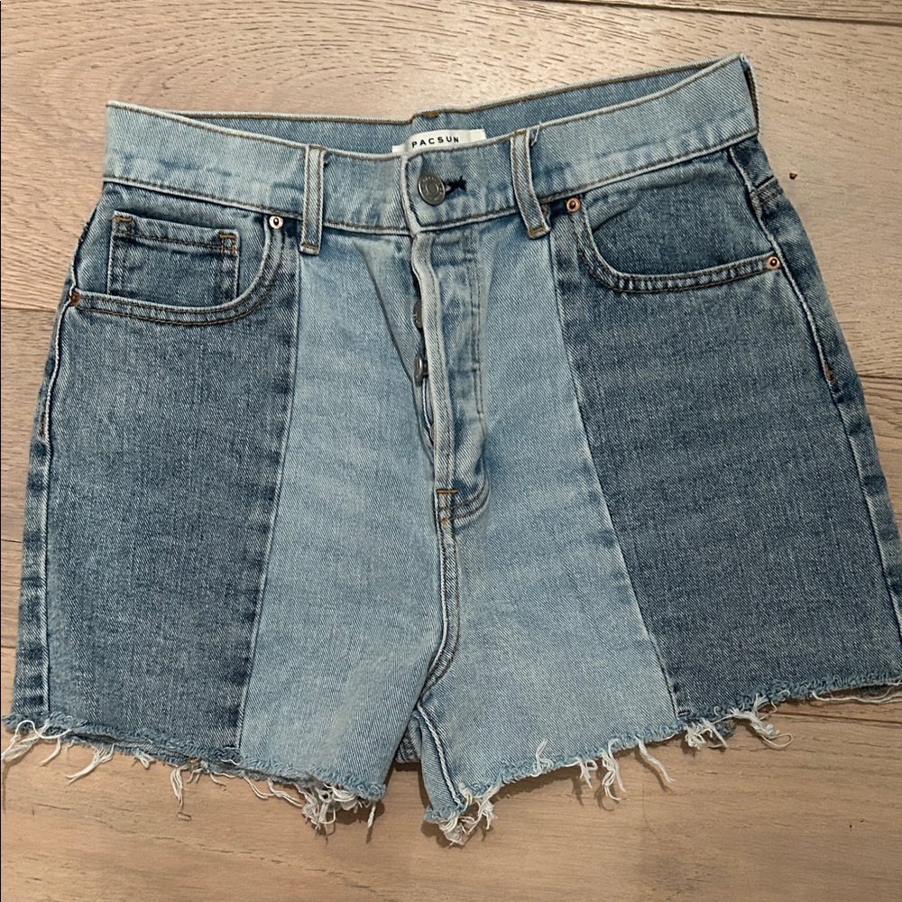 PacSun Two-Tone Blue Jean Shorts
